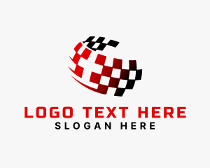 Motor - Fast Racing Flag logo design