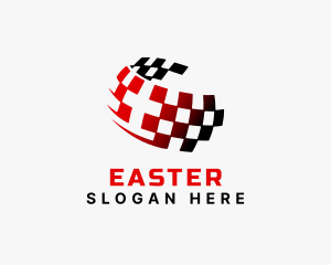 Race - Fast Racing Flag logo design