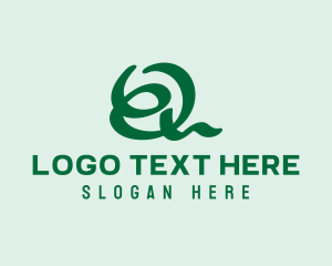 Green - Loopy Handwritten Letter Q logo design