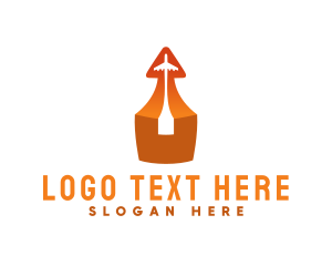 Courier Service - Package Airplane Logistics logo design