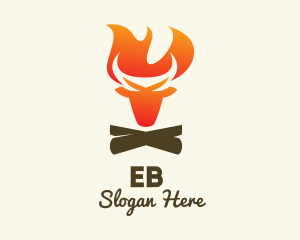 Bull Flaming Bonfire Logo