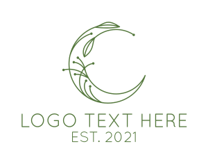 Flower - Vegan Garden Moon Leaves logo design