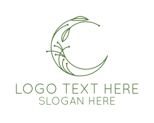 Vegan Garden Moon Leaves Logo
