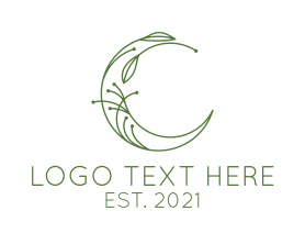 Foliage - Vegan Garden Moon Leaves logo design