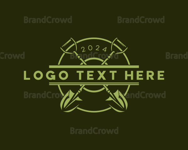 Shovel Landscaping Tool Logo