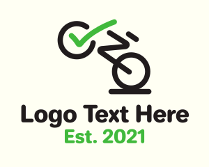 Checkmark - Check Bicycle Line Art logo design