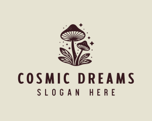 Psychedelic - Mushroom Plant Stars logo design