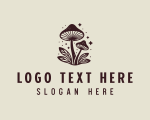 Psychedelic - Mushroom Plant Stars logo design