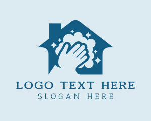 Indoor - Home Cleaning Housekeeper Hand logo design