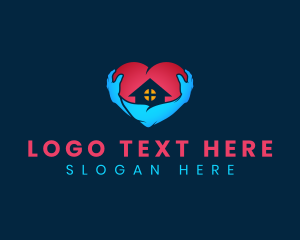 Hug - Heart House Charity logo design