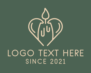 Melting - Melting Heart Candle logo design