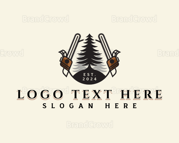 Chainsaw Wood Cutter Logo