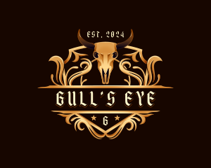 Bull Skull Horn logo design