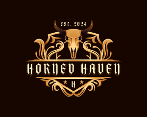 Bull Skull Horn logo design