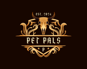 Bull Skull Horn logo design