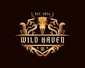 Bull Skull Horn logo design