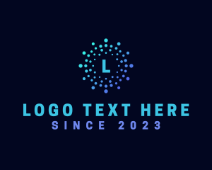 Technology - Creative Tech Particle logo design