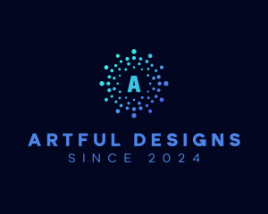 Creative Tech Particle logo design