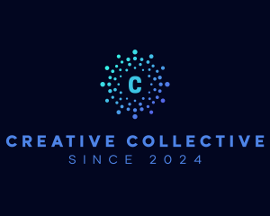 Creative Tech Particle logo design