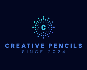 Creative Tech Particle logo design