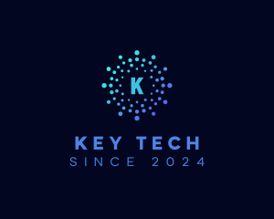 Creative Tech Particle logo design