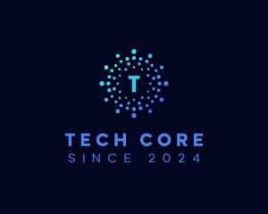 Creative Tech Particle logo design