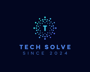 Creative Tech Particle logo design