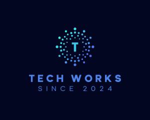 Creative Tech Particle logo design