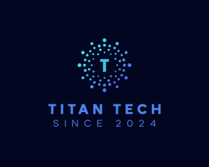 Creative Tech Particle logo design