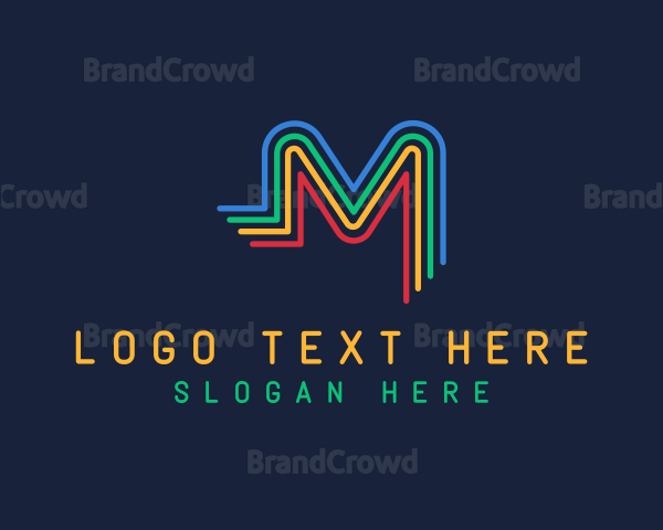 Colorful Letter M Lines Logo