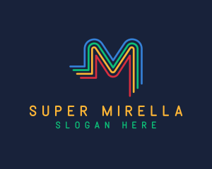 Brand - Colorful Letter M Lines logo design
