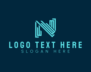 Web Developer - Digital Technology Letter N logo design