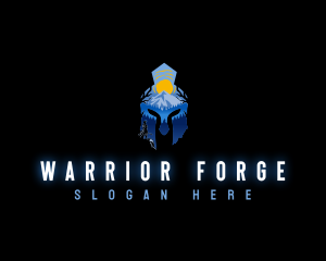 Warrior Gladiator Scenery logo design