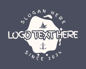 Grunge - Marine Sailboat Anchor logo design