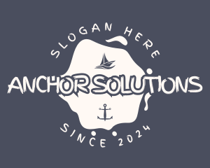 Marine Sailboat Anchor logo design