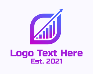 Statistics - Purple Bar Diagram logo design