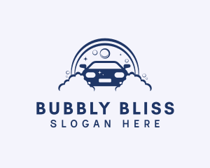 Blue Car Wash Suds logo design