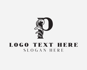 Designer - Salon Vine Letter P logo design