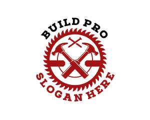 Carpentry Saw Hammer Contractor Logo