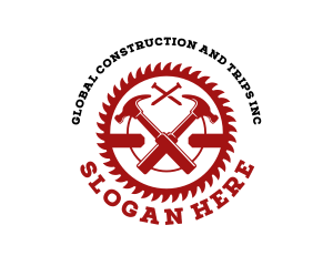 Carpentry Saw Hammer Contractor Logo