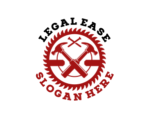 Woodworks - Carpentry Saw Hammer Contractor logo design