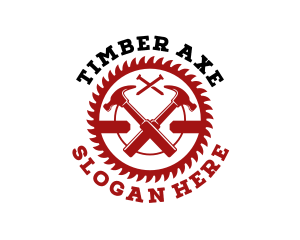 Carpentry Saw Hammer Contractor logo design