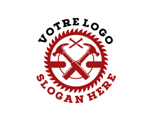 Tools - Carpentry Saw Hammer Contractor logo design