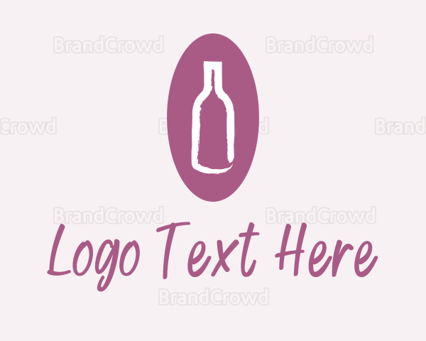 Wine Bottle Watercolor Logo