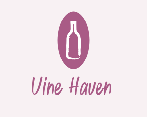 Wine Bottle Watercolor  logo design