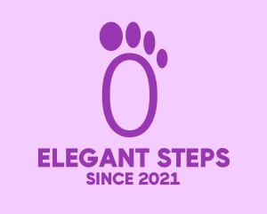 Purple Foot Step logo design