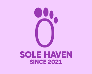 Pedicure - Purple Foot Step logo design