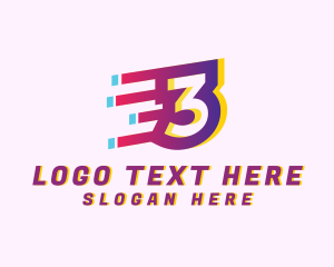 Font - Speedy Number 3 Motion Business logo design