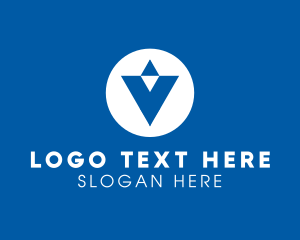 Directional - Blue Letter V logo design