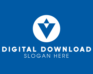 Download - Blue Letter V logo design